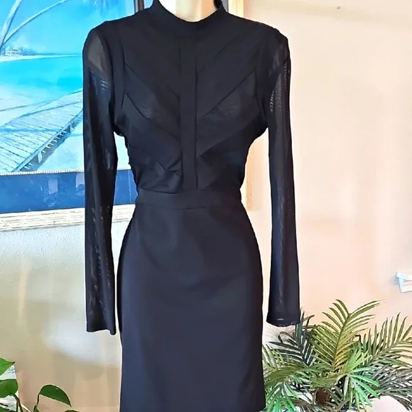 Iris Black Long Sleeve Dress - Picture 1 of 4